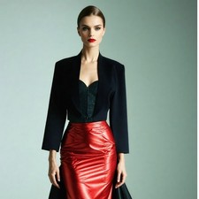 VINTAGE 80s Etam Black Taffeta