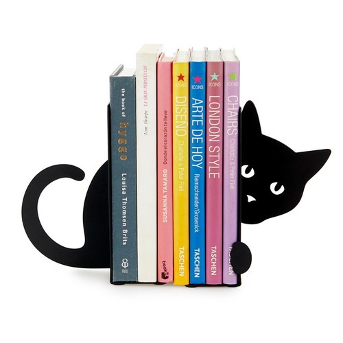 Bookend black metal heavy duty - bookend,