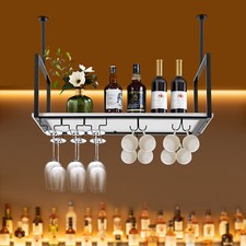 Ceiling Wine Glass Rack 31.5*11.8 inch Hanging Wine Glass Rack Adjustable Bar
