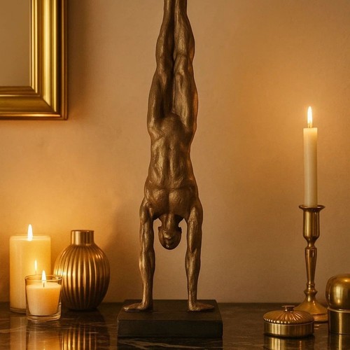 Bronze handstand male figure - bronze,