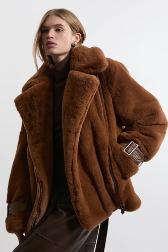 Karen millen faux fur biker - fur,