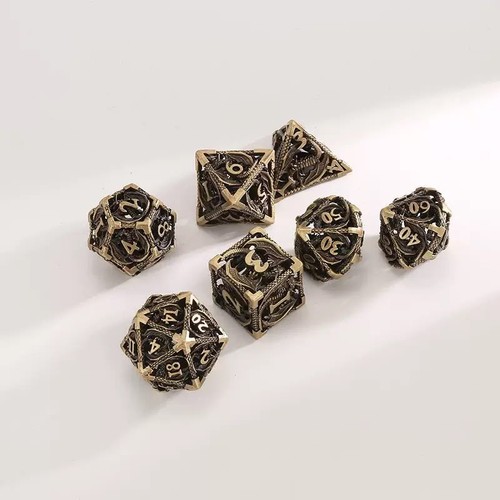 Piece antique metal dragon - 7-piece,