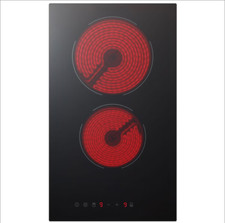 30cm Ceramic Hob in Black - Digital Touch Controls - 2 Cooking Zones (3000W)