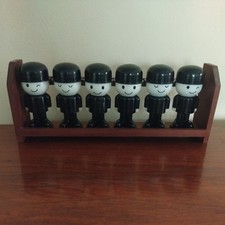 Vintage Homepride 6 x Fred Spice Jars and Rack