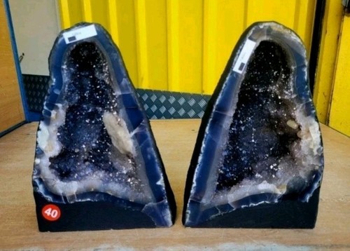 Pair amethyst geode cave - pair,