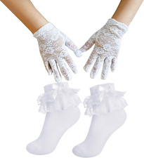 Communion Gloves Socks Set for