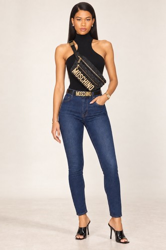 Moschino black belt bag - black,