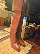 Alan Austin Beverly Hills Vintage Tall Leather Boots, 6.5B, Hand Made In Italy