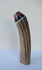 RED DEER STAG ANTLER ROLL TOP HIKING /WALKER HANDLE FOR WALKING STICK MAKING