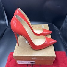 Christian Louboutin So Kate 120 Poppy Coral Pink Patent Heels Uk 7.5 Eu 40.5