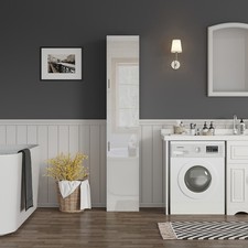 Bathroom Cabinet Cupboard Tall Floor Tallboy Freestanding 2 Door Storage 2 Color