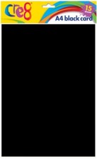 Cre8 A4 Black Card, Double Sided, Pack of 15 Sheets Best Seller, UK Seller