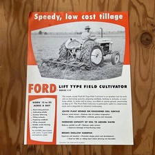 Ford Lift Type Field Cultiator Series 117 Spec Sheet 1958