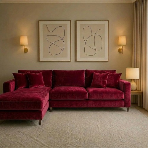 Burgundy velvet alan corner - burgundy,