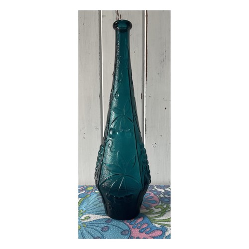 Vintage teal cherry glass - teal,