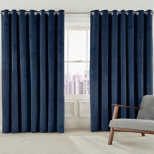 Velvet curtains pair eyelet - pair,