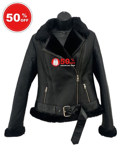 Ladies shearling jacket - shearling,