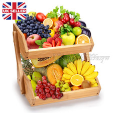 2-Tier Wooden Fruit Vegetables