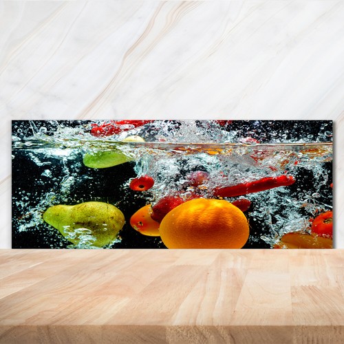 Kitchen glass splashback - kitchen,
