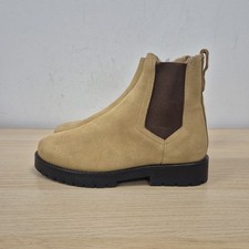 Fairfax Favor Boudica Caramel Suede Sheepskin Ankle Chelsea Boots Uk 5 Eu 38