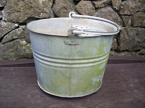 Old galvanized metal mop - old,