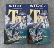 TDK 240 VHS Video Tape Blank Sealed Brand New High Quality X2 New Sealed