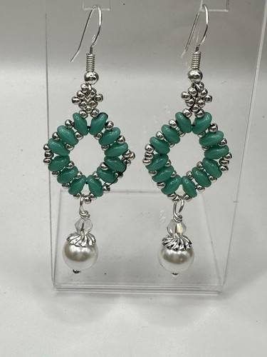 Silver plated turquoise - plated, seed