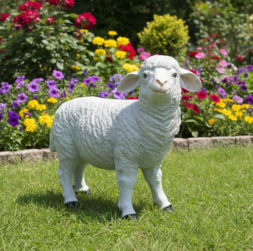 White sheep lamb garden - white,