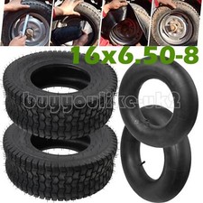 2x 16x6.50-8 Tyre / 2x Inner Tube Replacement Grass & Turf Tyres Lawn Tractor
