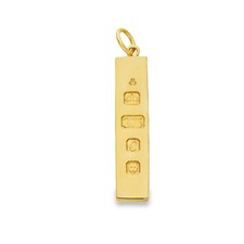 9ct Yellow Gold Heavy Ingot Pendant - 11x49x5mm - 30.2g