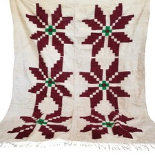 Handwoven Moroccan Rug Boujaad  Vintage Beni Ourain Wool Rug Berber Kilim Carpet