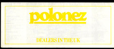 Polski Polonez Dealer List Early-Mid 1981 UK Market Foldout Brochure
