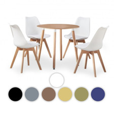 Halo Round Oak Table & Jamie Tulip Lorenzo Dining Chairs | Set of 4 | Dining