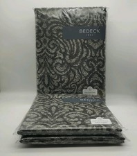 Bedeck Nura Charcoal King Duvet Cover & 2 Oxford Pillowcases Luxury Jacquard 