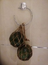 2 x LARGE VINTAGE GREEN GLASS