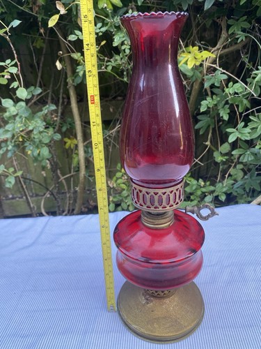 Vintage ruby red - glass, oil