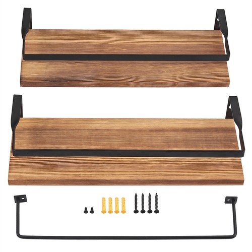 Rustic wood floating shelf - rustic,