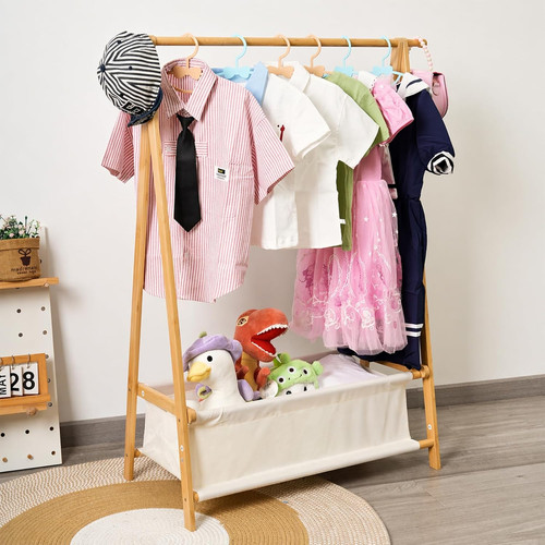 Bamboo kids dress rail with - kids, up
