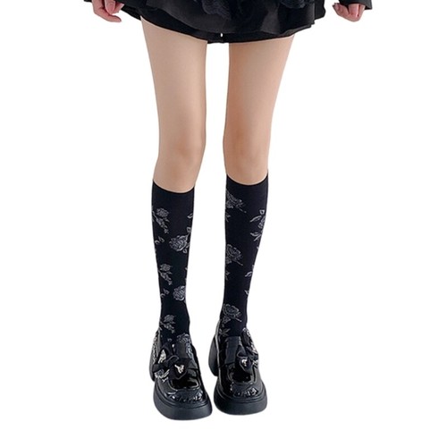 Women socks florals sheer knee - women,