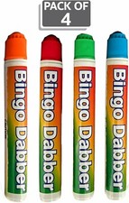 4 Large Bingo Dabbers Multi Coloured Dabber Dot Pens Non Grip Child Safe Party