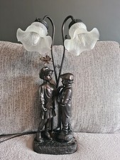 Widdop Bingham Lamp,  Crosa 2002, Brass Resin, Boy & Girl. Large And Heavy 5kg+
