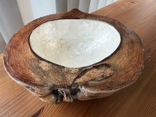 Large vintage rustic coconut - vintage,