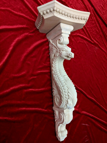Wooden corbel dragon shelf - wooden,