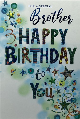 Brother birthday card stars - card,