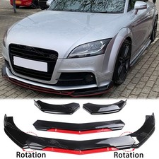 For Audi TT TTS TTRS TDI MK2 Glossy Black Red Front Bumper Splitter Spoiler Lip