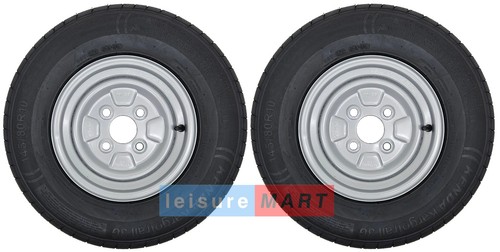 Pair 145x10 trailer wheel - trailer, &