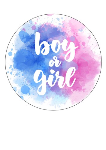 Gender reveal boy girl - gender, 7.5"