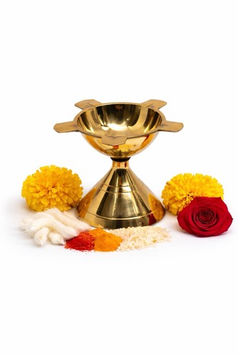 Premium brass diya oil lamp - premium,