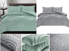 Zara 100% Polyester Luxury Duvet Cover Bedding Set Tufted All Sizes