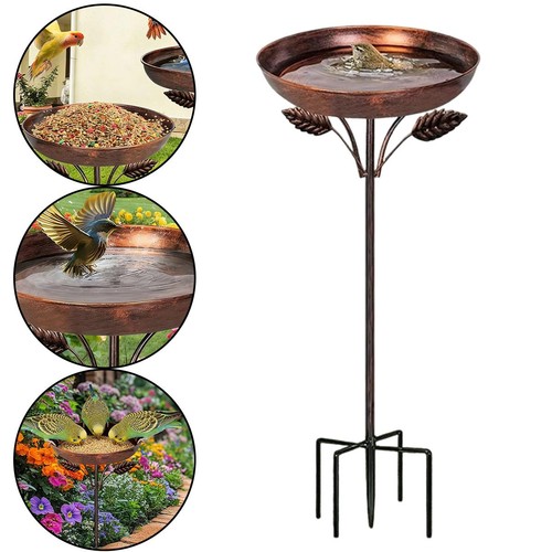 Vintage metal bird feeder - bird, tray